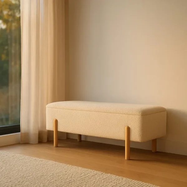 NUBE  Banco beige con almacenaje