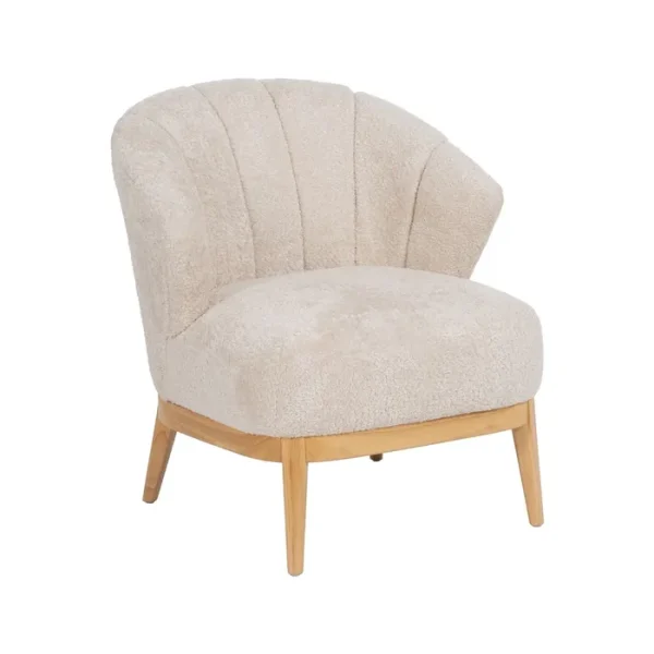 ELVA Butaca tapizada borreguito beige