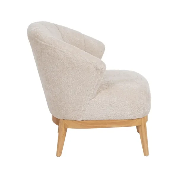 ELVA Butaca tapizada borreguito beige