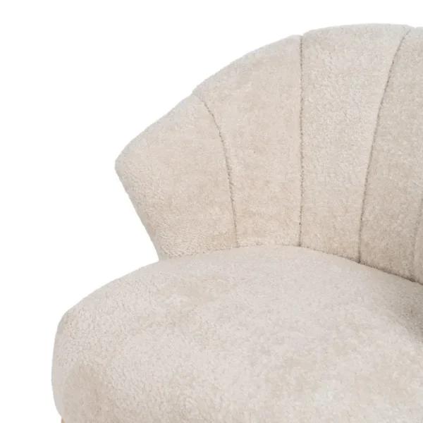ELVA Butaca tapizada borreguito beige