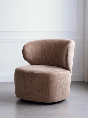 MOON Butaca giratoria curva taupe