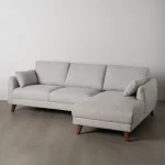 LENA Sofá chaiselongue 3 plazas gris