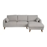LENA Sofá chaiselongue 3 plazas gris