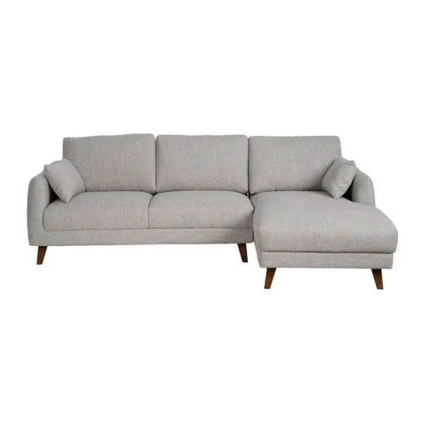 LENA Sofá chaiselongue 3 plazas gris