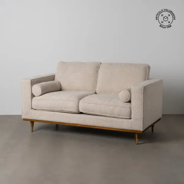 ZENOR Sofá tapizado beige 2 plazas