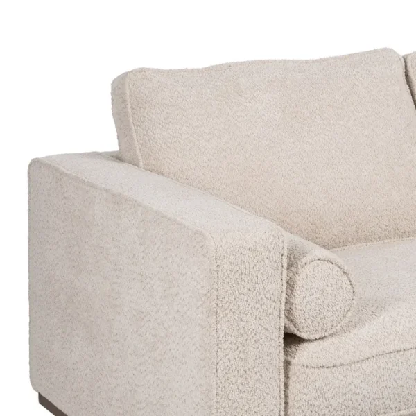 ZENOR Sofá tapizado beige 2 plazas