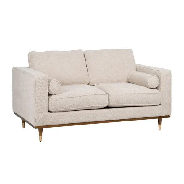 ZENOR Sofá tapizado beige 2 plazas