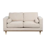 ZENOR Sofá tapizado beige 2 plazas