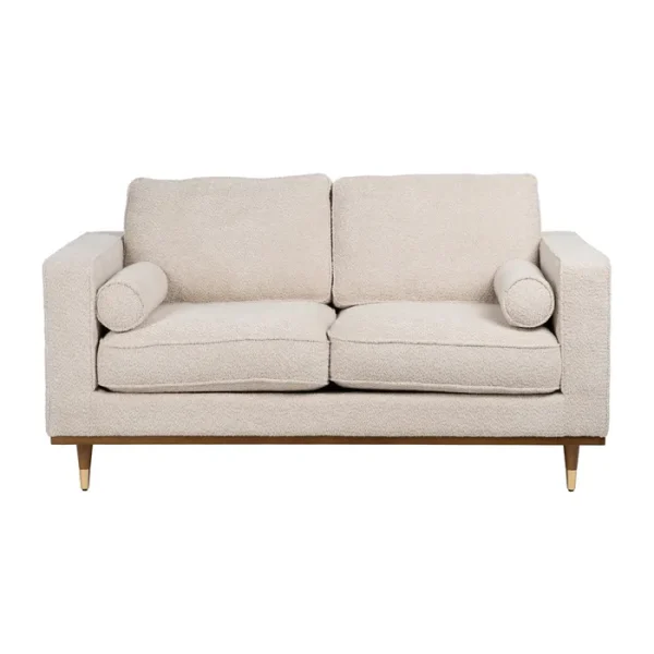ZENOR Sofá tapizado beige 2 plazas