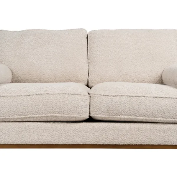 ZENOR Sofá tapizado beige 2 plazas
