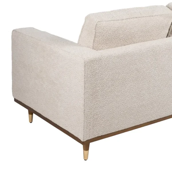 ZENOR Sofá tapizado beige 2 plazas