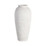 OKI Jarrón alto de cerámica blanco