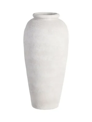 OKI Jarrón alto de cerámica blanco