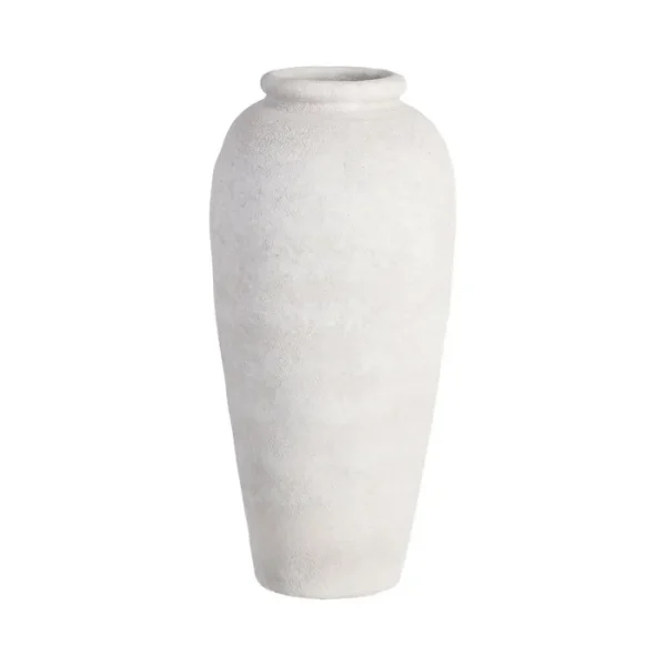 OKI Jarrón alto de cerámica blanco