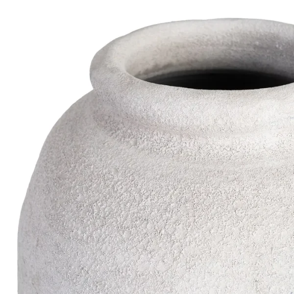 OKI Jarrón alto de cerámica blanco