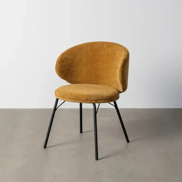 ÁMBAR Silla tapizada mostaza